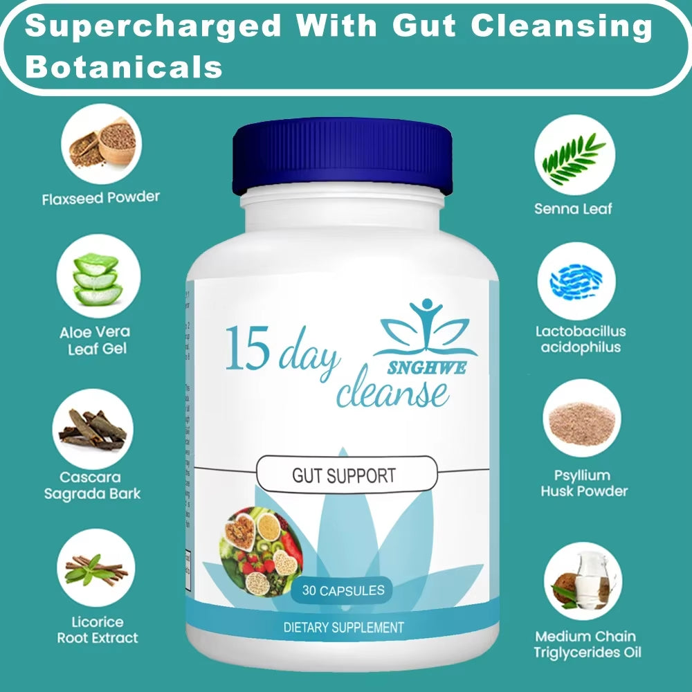 Rapid Digestive Cleanse 15-Day Gut and Colon Detox Supports Weight Loss Promotes Bowel Movements Relieves Constipation Relaxes